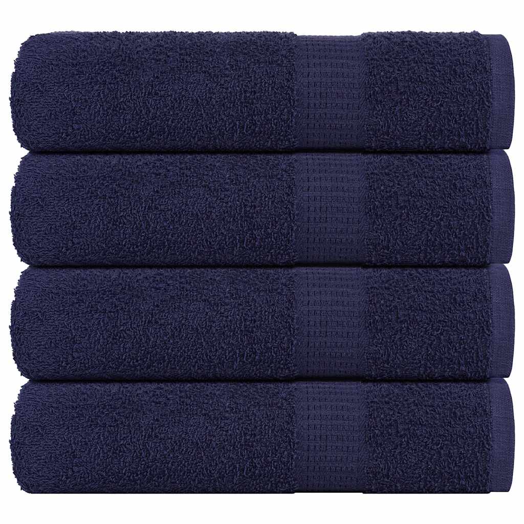Asciugamani 4 pz Blu Marino 50x100 cm 360 g/mÃ‚Â² 100% Cotone