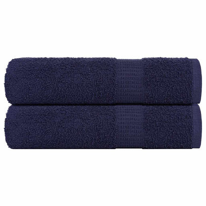 Asciugamani Doccia 2 pz Blu Marino 70x140cm 360g/mÂ² 100% Cotone