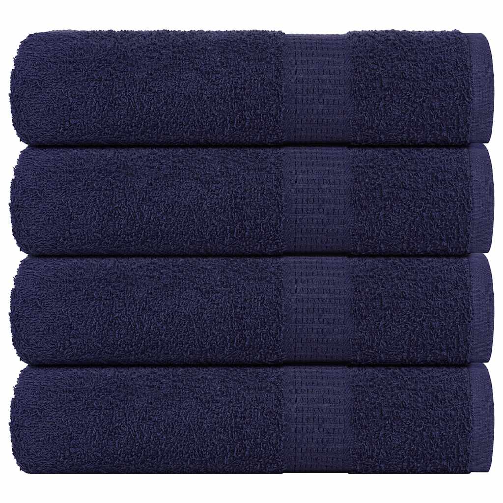 Asciugamani Doccia 4 pz Blu Marino 70x140cm 360g/mÂ² 100% Cotone