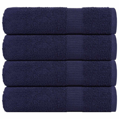 Asciugamani Doccia 4 pz Blu Marino 70x140cm 360g/mÂ² 100% Cotone