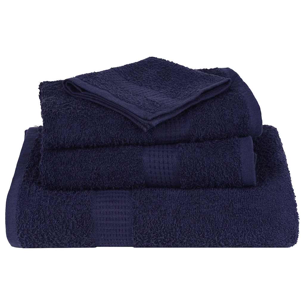 Asciugamani Doccia 4 pz Blu Marino 70x140cm 360g/mÂ² 100% Cotone