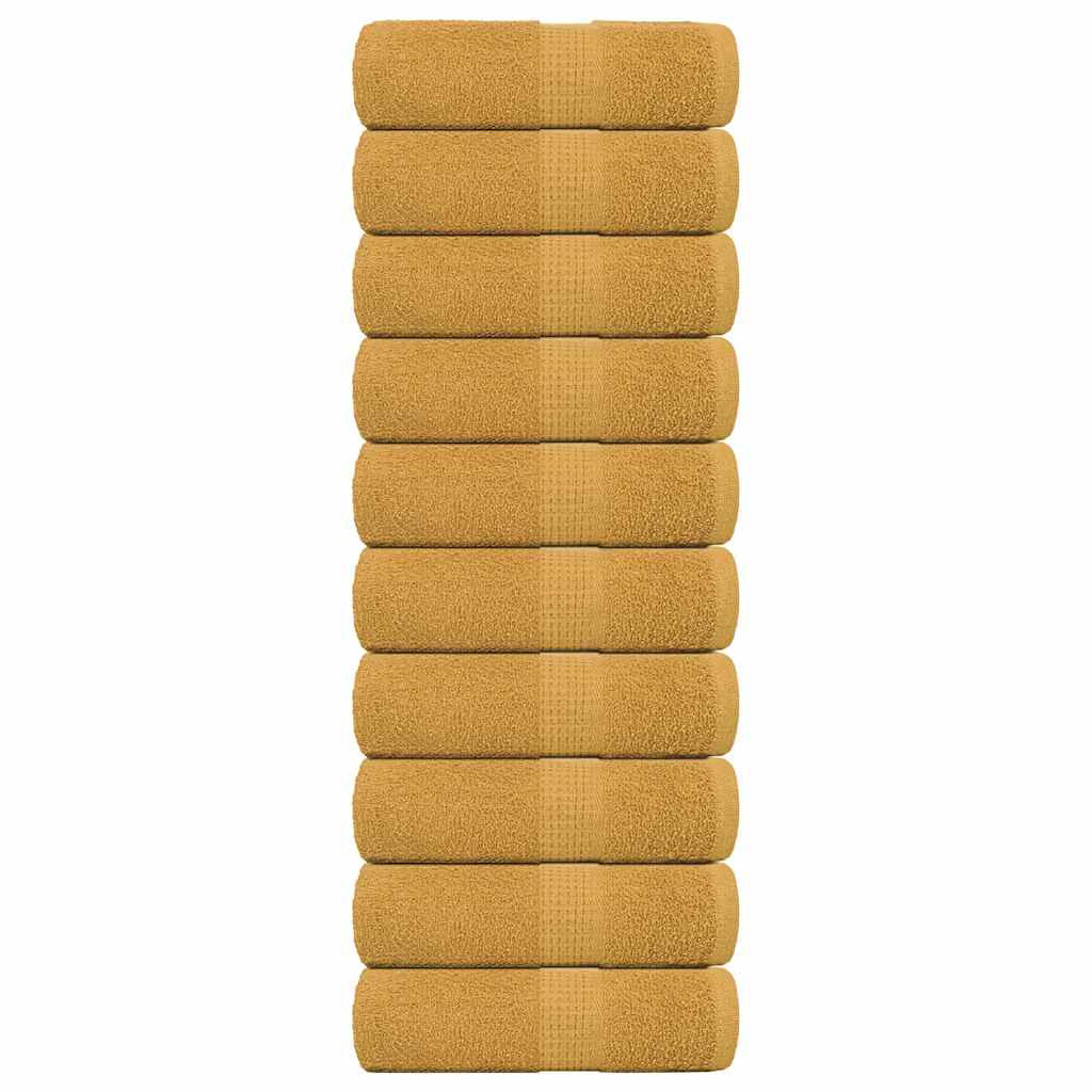 Asciugamani per Sapone 10 pz Oro 30x30cm 360 g/mÂ² 100% Cotone