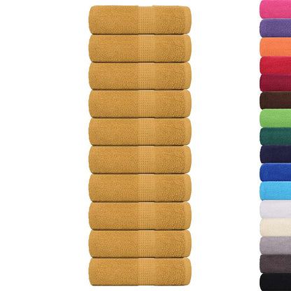 Asciugamani per Sapone 10 pz Oro 30x30cm 360 g/mÂ² 100% Cotone