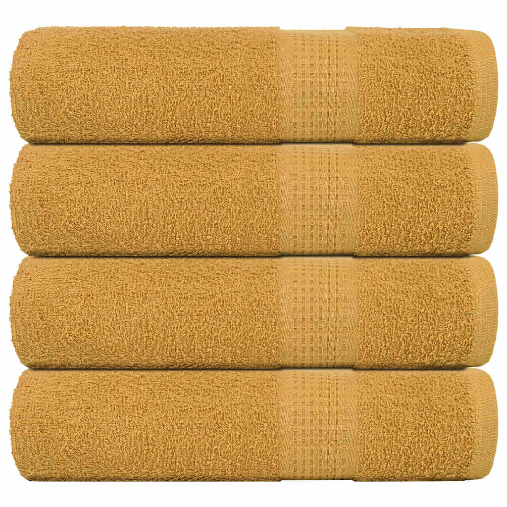 Asciugamani 4 pz Oro 50x100 cm 360 g/mÂ² 100% Cotone
