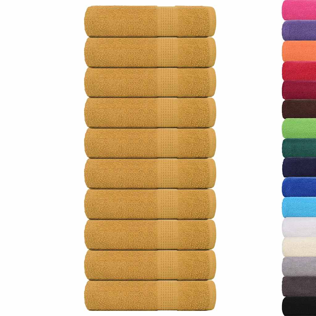 Asciugamani 10 pz Oro 50x100 cm 360 g/mÂ² 100% Cotone