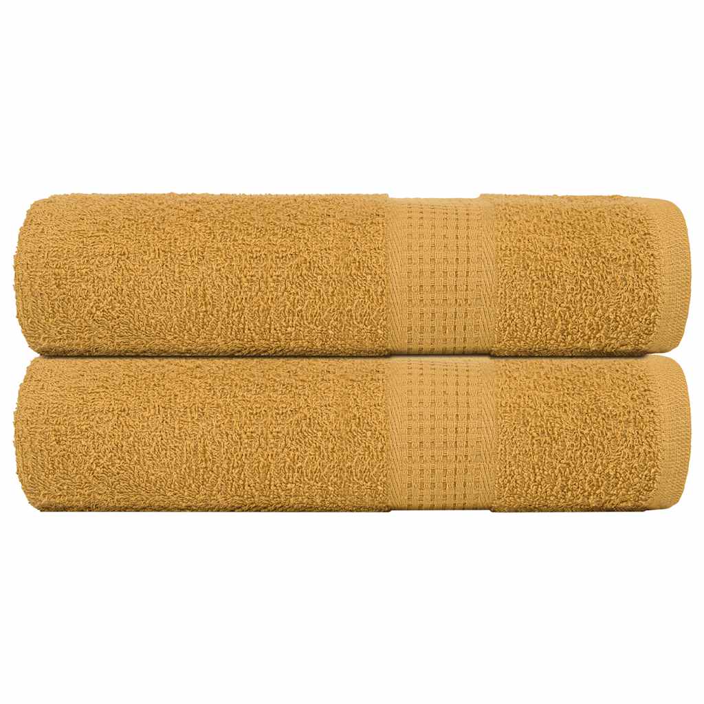 Asciugamani Doccia 2 pz Oro 70x140 cm 360 g/mÂ² 100% Cotone