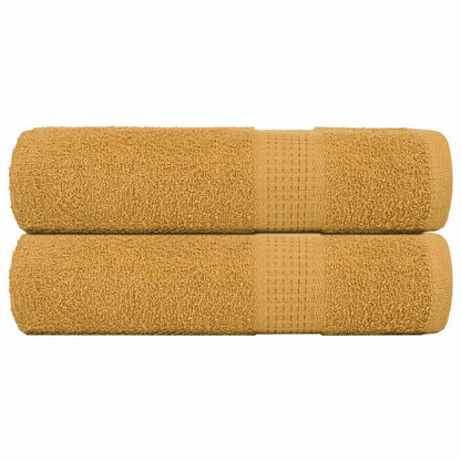 Asciugamani Doccia 2 pz Oro 70x140 cm 360 g/mÂ² 100% Cotone