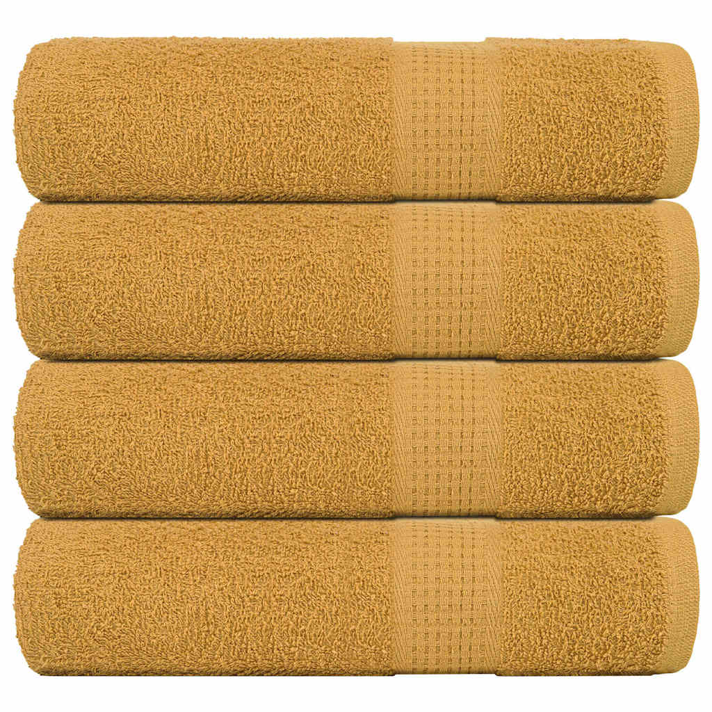 Asciugamani Doccia 4 pz Oro 70x140 cm 360 g/mÃ‚Â² 100% Cotone