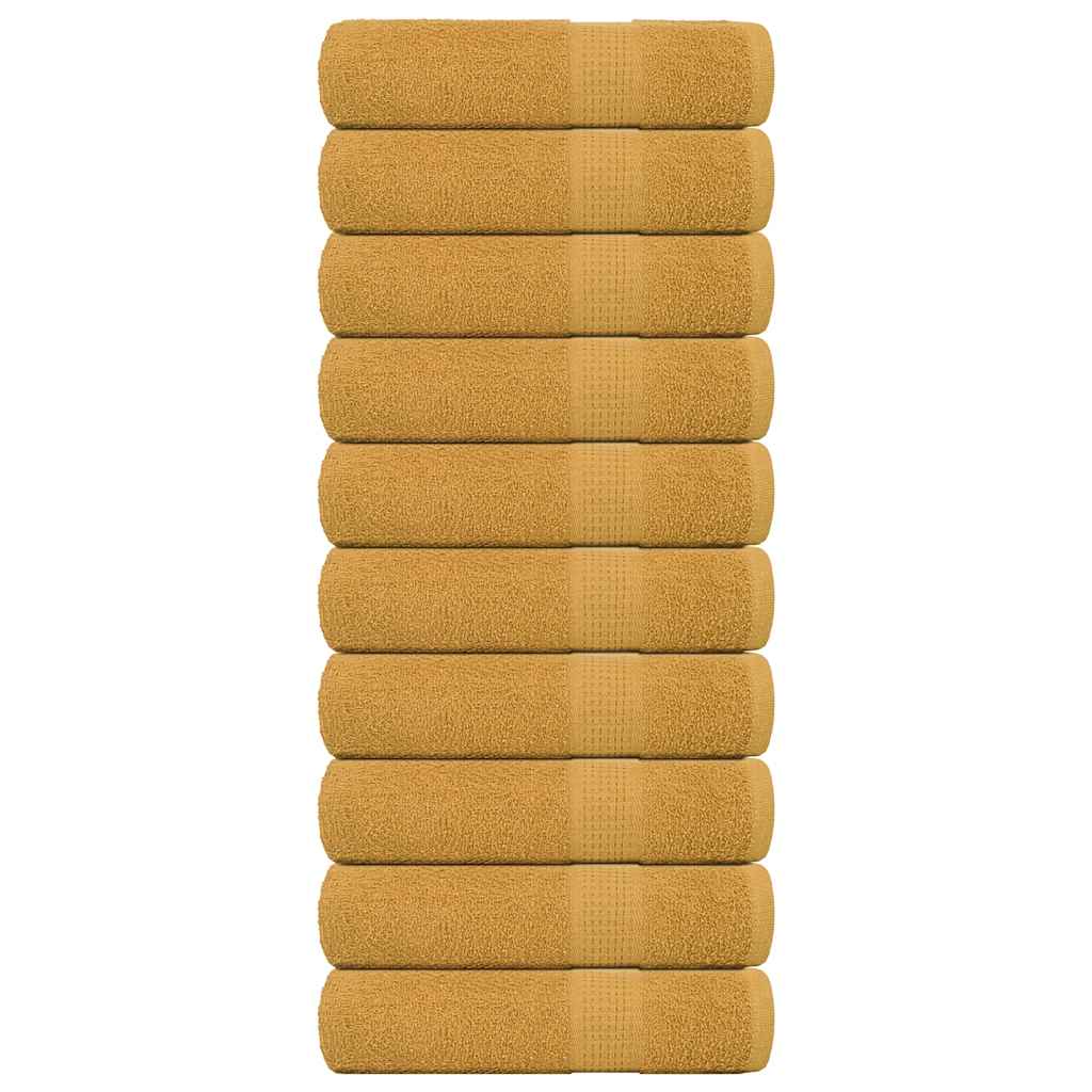 Asciugamani Doccia 10 pz Oro 70x140 cm 360 g/mÃ‚Â² 100% Cotone