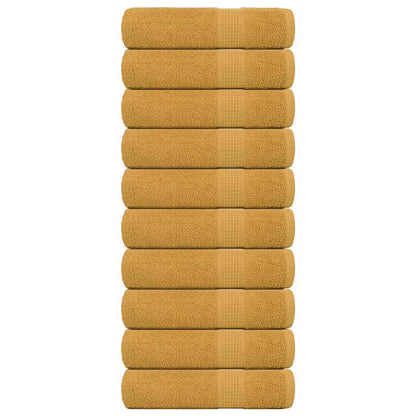 Asciugamani Doccia 10 pz Oro 70x140 cm 360 g/mÃ‚Â² 100% Cotone