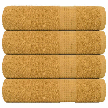 Asciugamani da Bagno 4 pz Oro 100x150 cm 360 g/mÂ² 100% Cotone