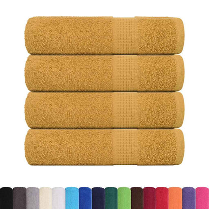 Asciugamani da Bagno 4 pz Oro 100x150 cm 360 g/mÂ² 100% Cotone