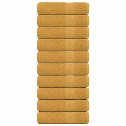 Asciugamani da Bagno 10 pz Oro 100x150cm 360 g/mÂ² 100% Cotone