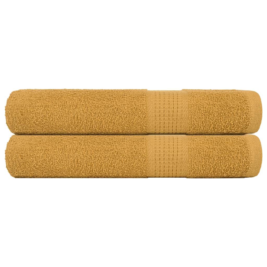 Asciugamani per Sauna 2 pz Oro 80x200 cm 360 g/mÂ² 100% Cotone