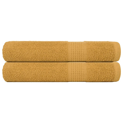 Asciugamani per Sauna 2 pz Oro 80x200 cm 360 g/mÂ² 100% Cotone