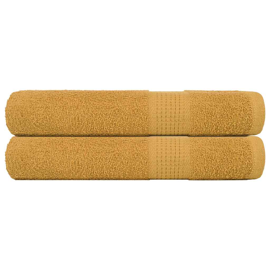 Asciugamani 2 pz Oro 100x200 cm 360 g/mÂ² 100% Cotone
