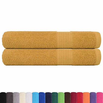 Asciugamani 2 pz Oro 100x200 cm 360 g/mÂ² 100% Cotone