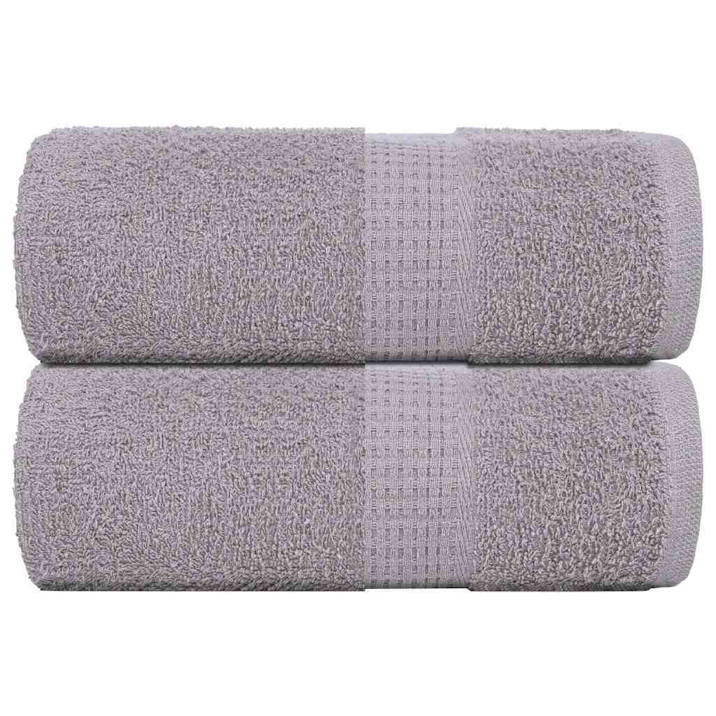 Asciugamani per Sapone 2 pz Grigio 30x30cm 360 g/mÂ² 100% Cotone