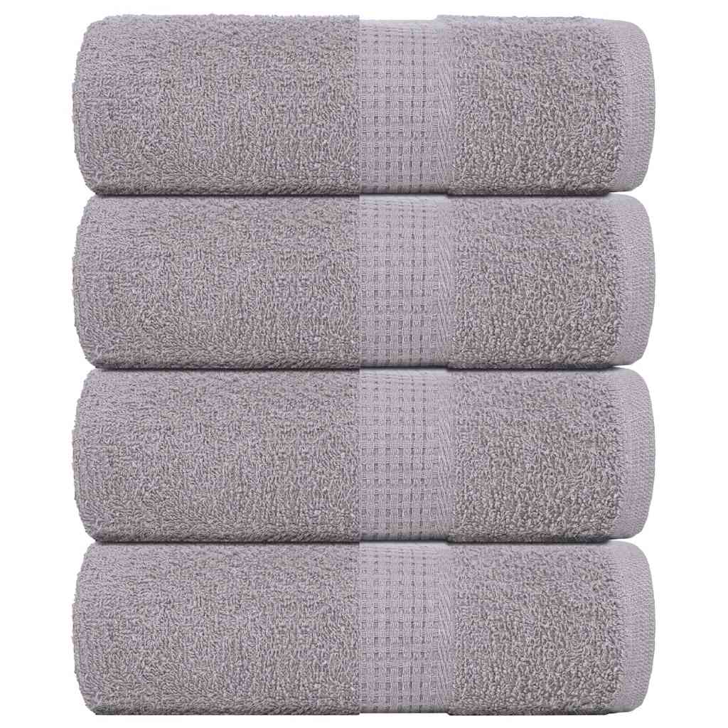 Asciugamani per Sapone 4 pz Grigio 30x30cm 360g/mÂ² 100% Cotone