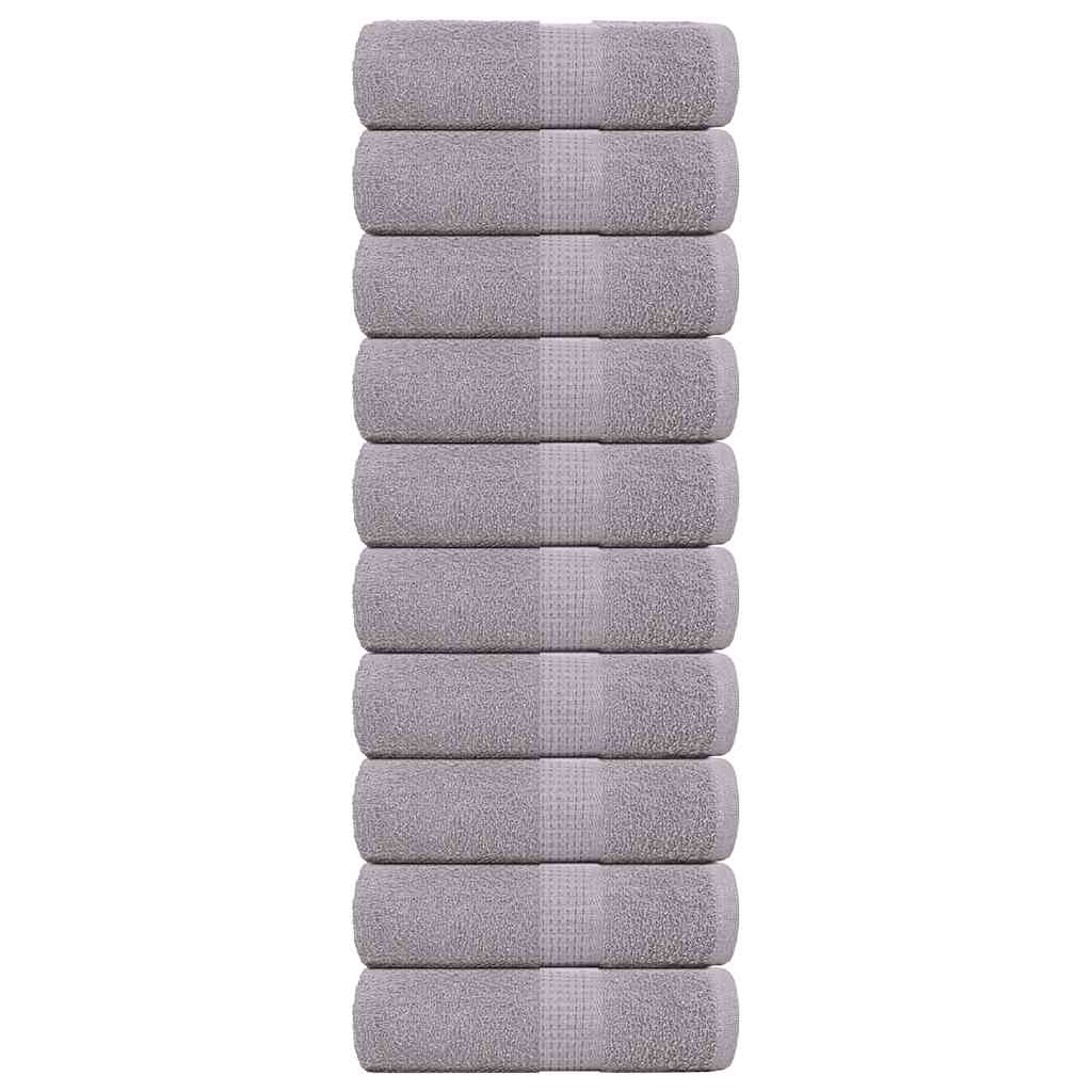 Asciugamani per Sapone 10 pz Grigio 30x30cm 360g/mÃ‚Â² 100% Cotone