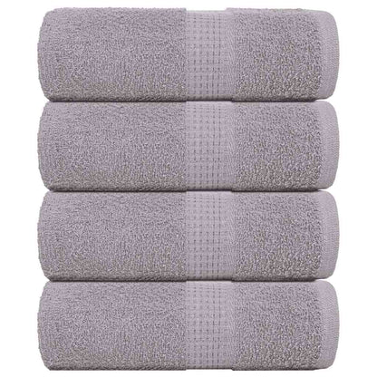 Asciugamani Ospiti 4 pz Grigio 30x50 cm 360 g/mÃ‚Â² 100% Cotone