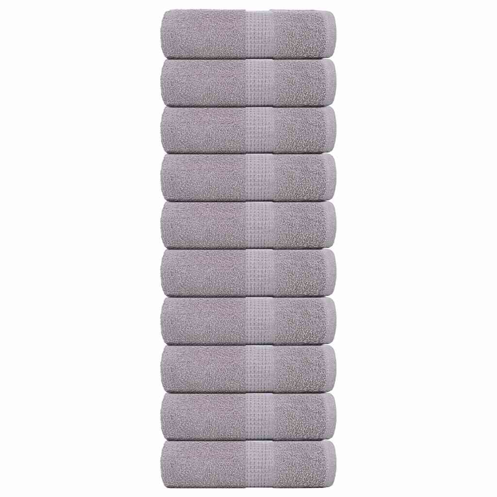 Asciugamani Ospiti 10 pz Grigio 30x50 cm 360 g/mÂ² 100% Cotone