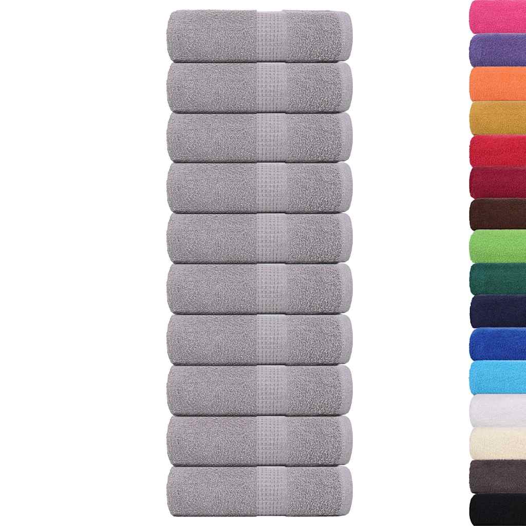 Asciugamani Ospiti 10 pz Grigio 30x50 cm 360 g/mÂ² 100% Cotone