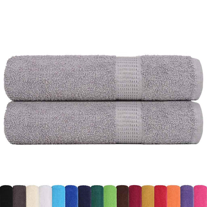 Asciugamani 2 pz Grigio 50x100 cm 360 g/mÂ² 100% Cotone