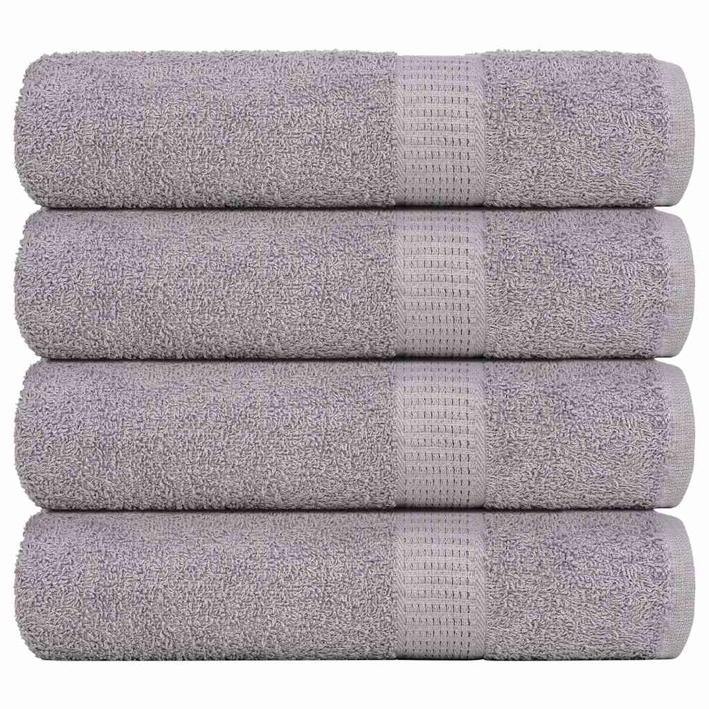 Asciugamani 4 pz Grigio 50x100 cm 360 g/mÂ² 100% Cotone