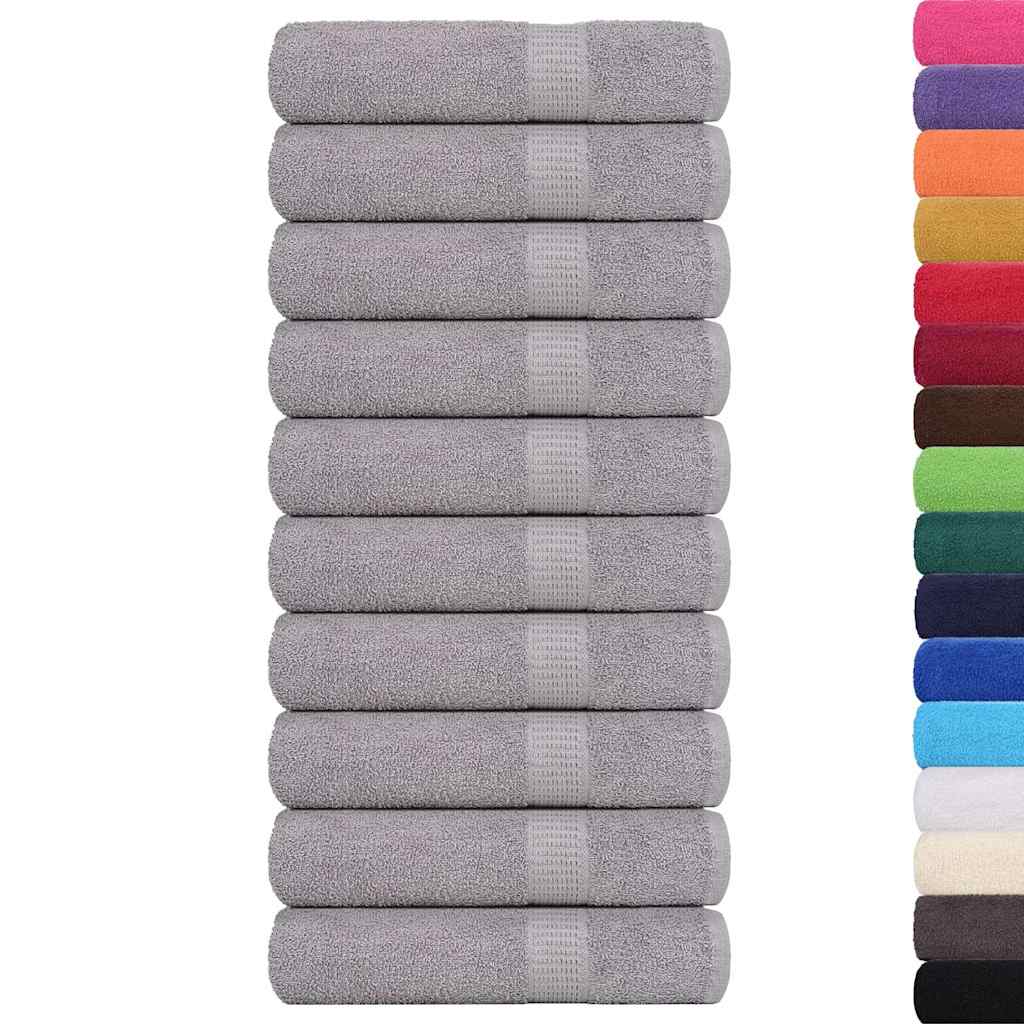Asciugamani 10 pz Grigio 50x100 cm 360 g/mÃ‚Â² 100% Cotone