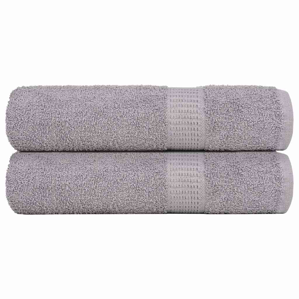 Asciugamani Doccia 2 pz Grigio 70x140 cm 360 g/mÂ² 100% Cotone