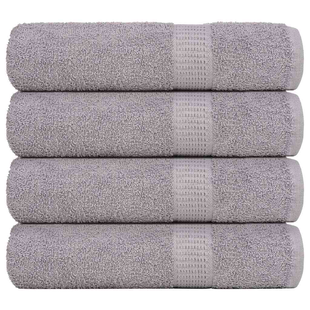 Asciugamani Doccia 4 pz Grigio 70x140 cm 360 g/mÂ² 100% Cotone