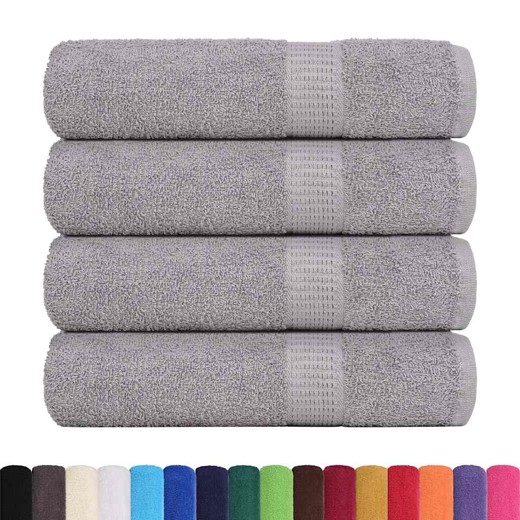 Asciugamani Doccia 4 pz Grigio 70x140 cm 360 g/mÂ² 100% Cotone