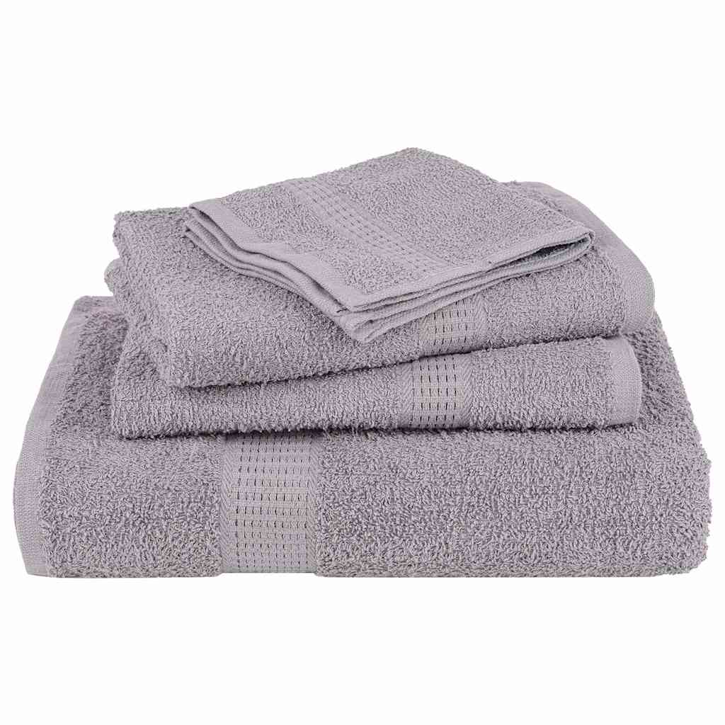 Asciugamani Doccia 10 pz Grigio 70x140 cm 360 g/mÂ² 100% Cotone