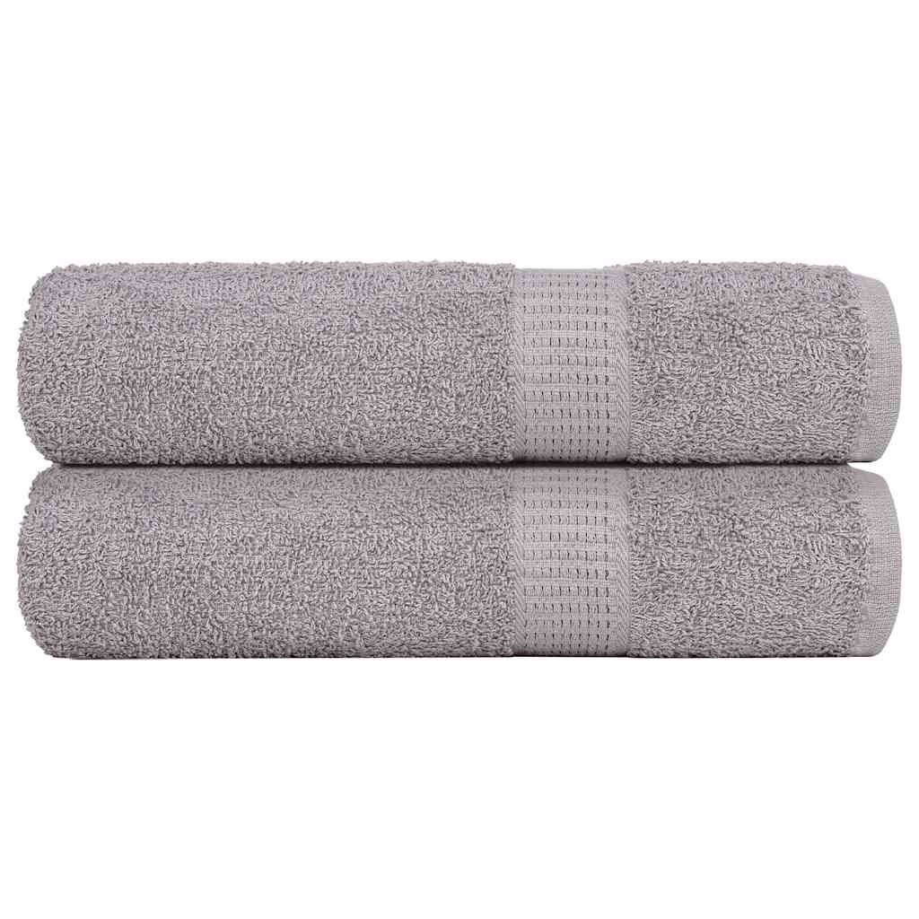 Asciugamani da Bagno 2 pz Grigio 100x150cm 360g/mÂ² 100% Cotone