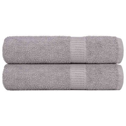 Asciugamani da Bagno 2 pz Grigio 100x150cm 360g/mÂ² 100% Cotone