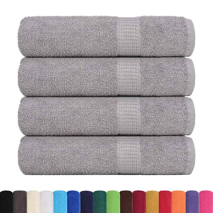 Asciugamani da Bagno 4 pz Grigio 100x150cm 360g/mÂ² 100% Cotone