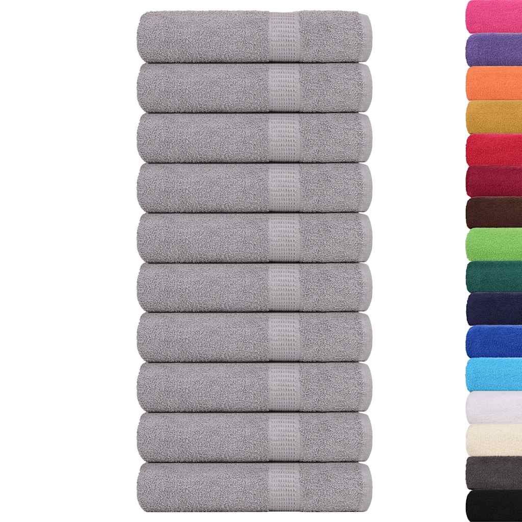 Asciugamani da Bagno 10pz Grigio 100x150cm 360 g/mÃ‚Â² 100% Cotone