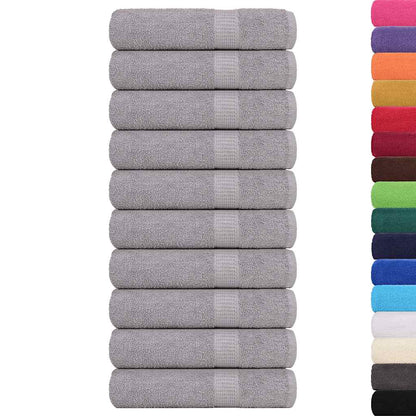 Asciugamani da Bagno 10pz Grigio 100x150cm 360 g/mÃ‚Â² 100% Cotone
