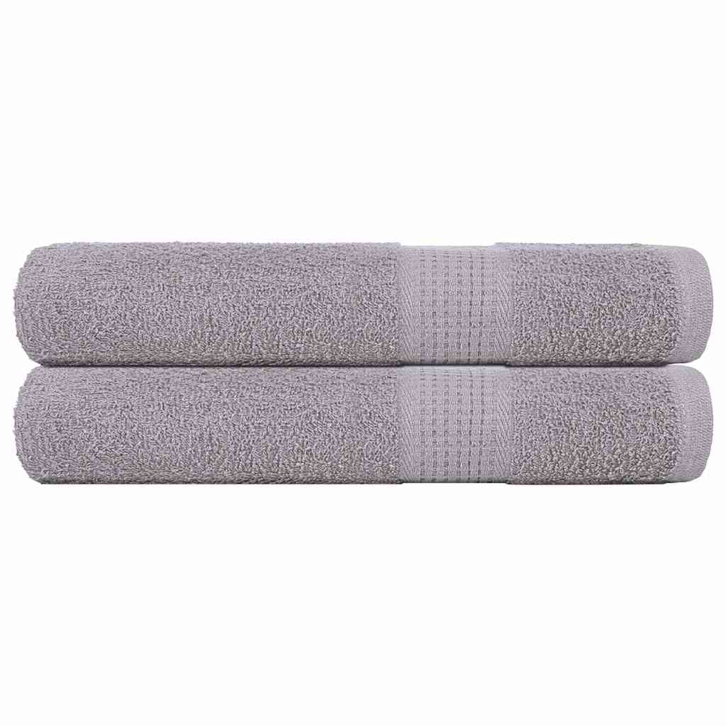 Asciugamani per Sauna 2 pz Grigio 80x200cm 360g/mÃ‚Â² 100% Cotone