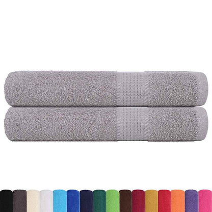 Asciugamani per Sauna 2 pz Grigio 80x200cm 360g/mÃ‚Â² 100% Cotone