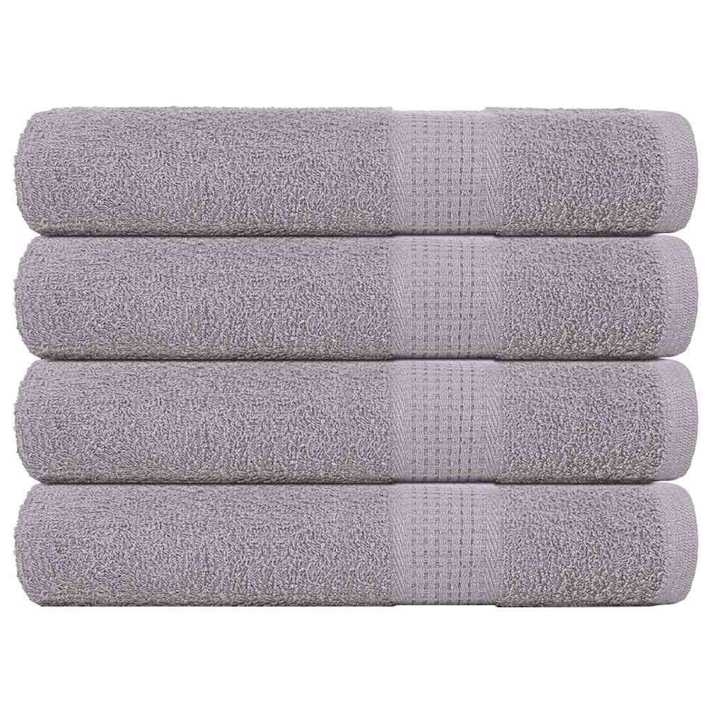 Asciugamani per Sauna 4 pz Grigio 80x200cm 360g/mÂ² 100% Cotone
