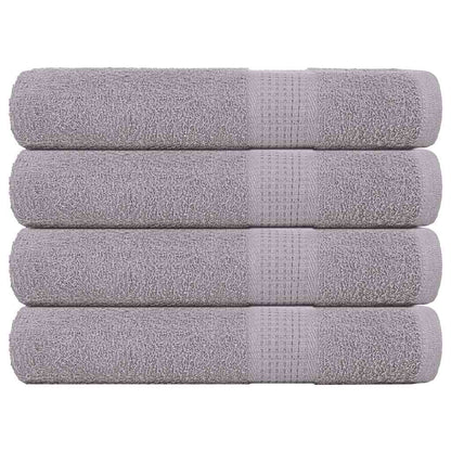 Asciugamani per Sauna 4 pz Grigio 80x200cm 360g/mÂ² 100% Cotone