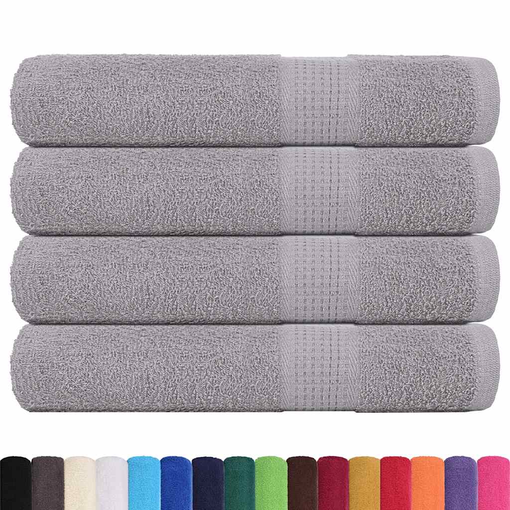 Asciugamani per Sauna 4 pz Grigio 80x200cm 360g/mÂ² 100% Cotone