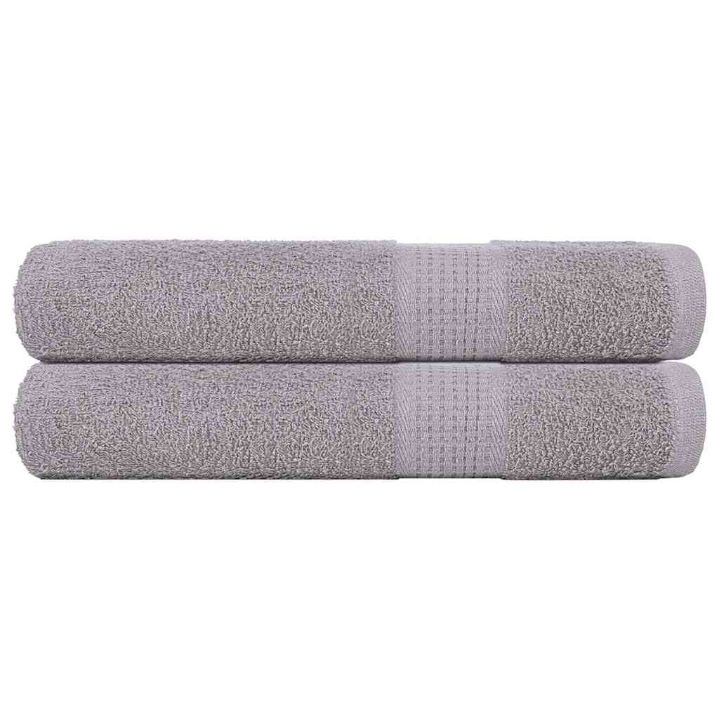 Asciugamani 2 pz Grigio 100x200 cm 360 g/mÂ² 100% Cotone