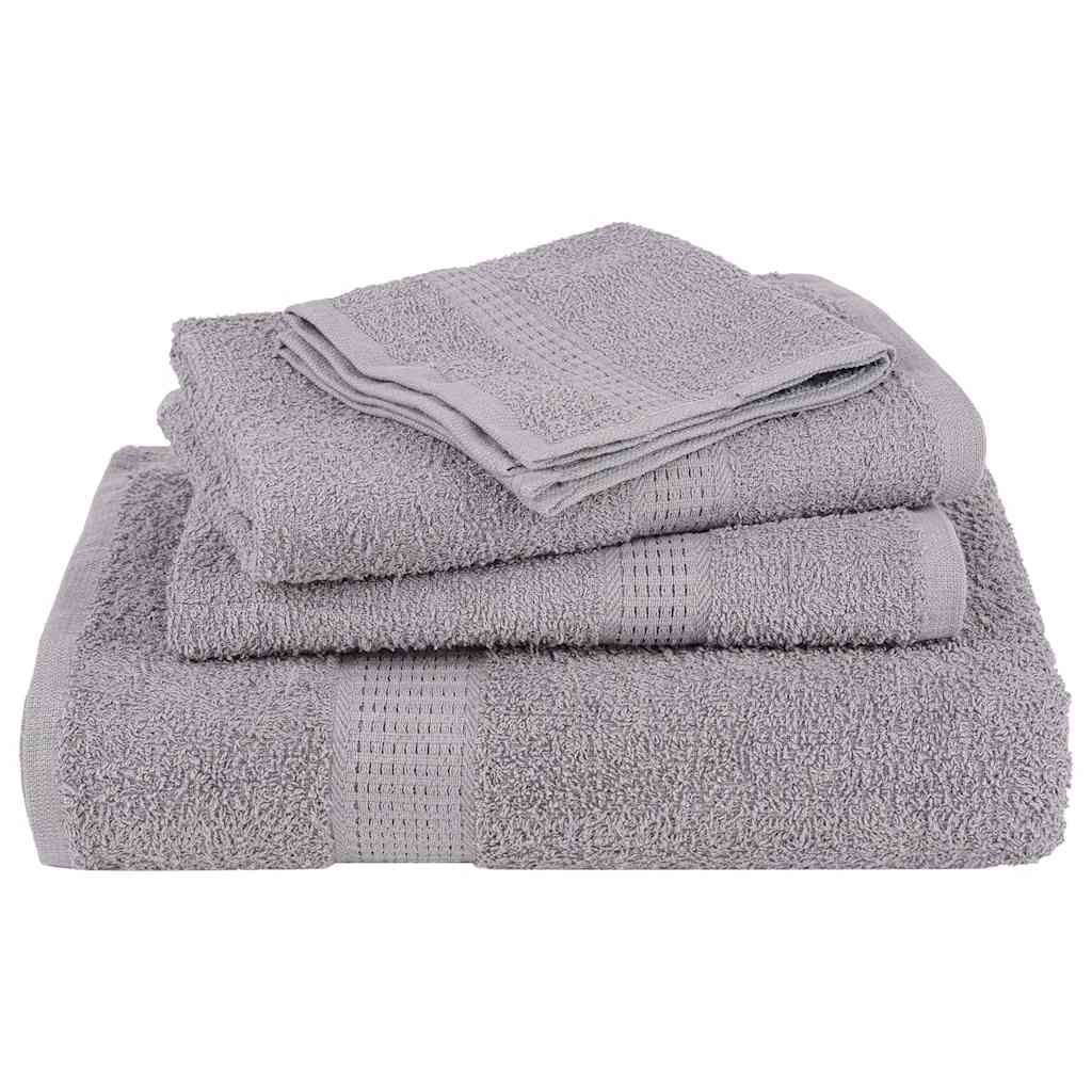 Asciugamani 2 pz Grigio 100x200 cm 360 g/mÂ² 100% Cotone