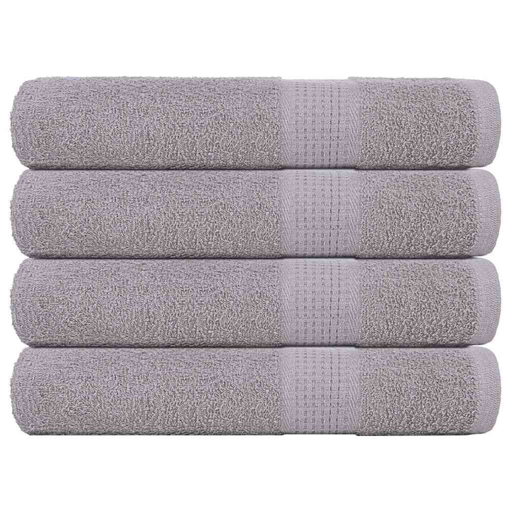 Asciugamani 4 pz Grigio 100x200 cm 360 g/mÃ‚Â² 100% Cotone