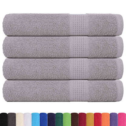 Asciugamani 4 pz Grigio 100x200 cm 360 g/mÃ‚Â² 100% Cotone