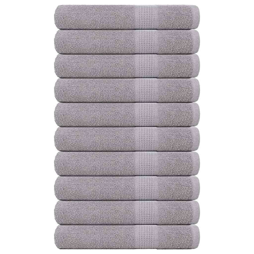 Asciugamani 10 pz Grigio 100x200 cm 360 g/mÃ‚Â² 100% Cotone