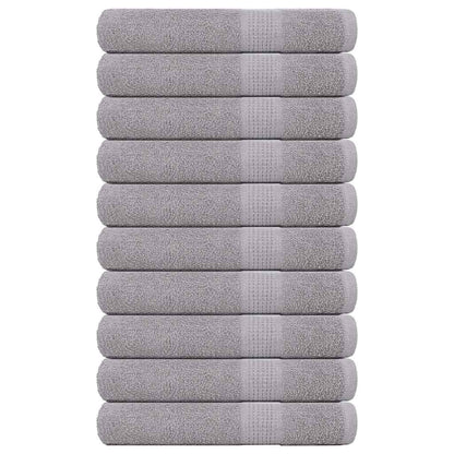 Asciugamani 10 pz Grigio 100x200 cm 360 g/mÃ‚Â² 100% Cotone